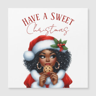 Carte Magnétique Joyeux Noël Madame Clause noire douce