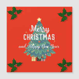 Carte Magnétique Joyeux Noël moderne et joyeux jour férié