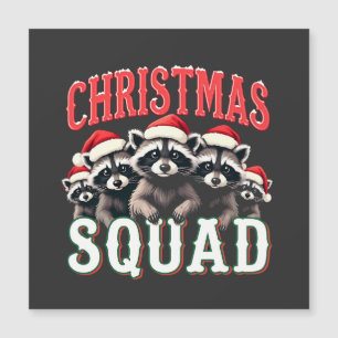 Carte Magnétique Joyeux Noël Raton Laveur Chapeau de Père Noël Amat