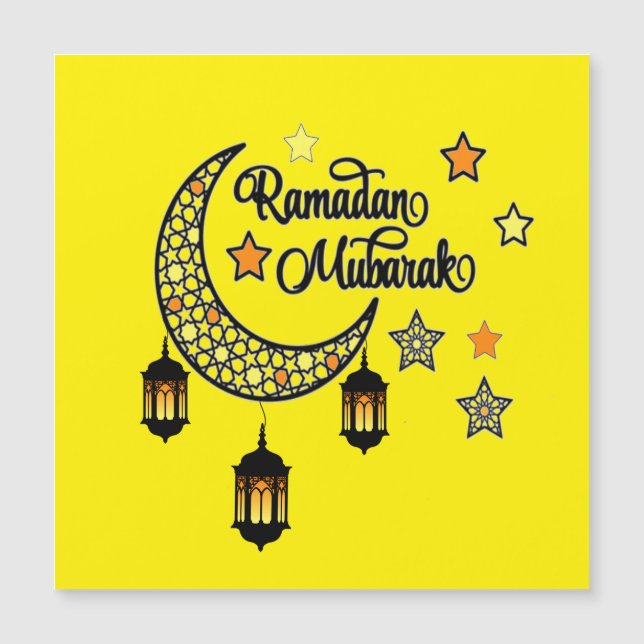 Carte Magnétique Joyeux Ramadan Kareem Et Aïd Moubarak 2024 (Devant)