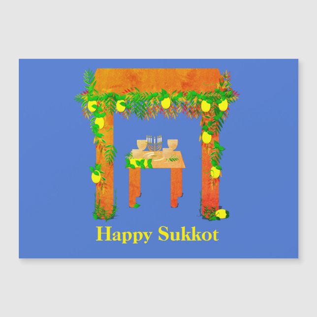 Carte Magnétique Joyeux Sukkot, Personnalisé (Devant)