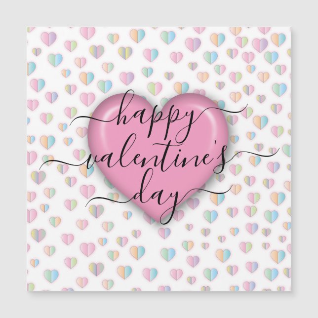 Carte Magnétique Joyeux Valentin minimaliste (Devant)