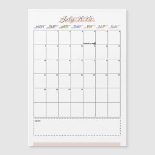 Carte Magnétique Juillet 2025 Calendrier magnétique