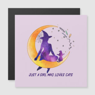 Carte Magnétique Juste Une Fille Qui Aime Le Chat