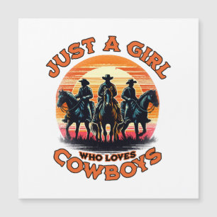 Carte Magnétique Juste une fille qui aime les cow-boys