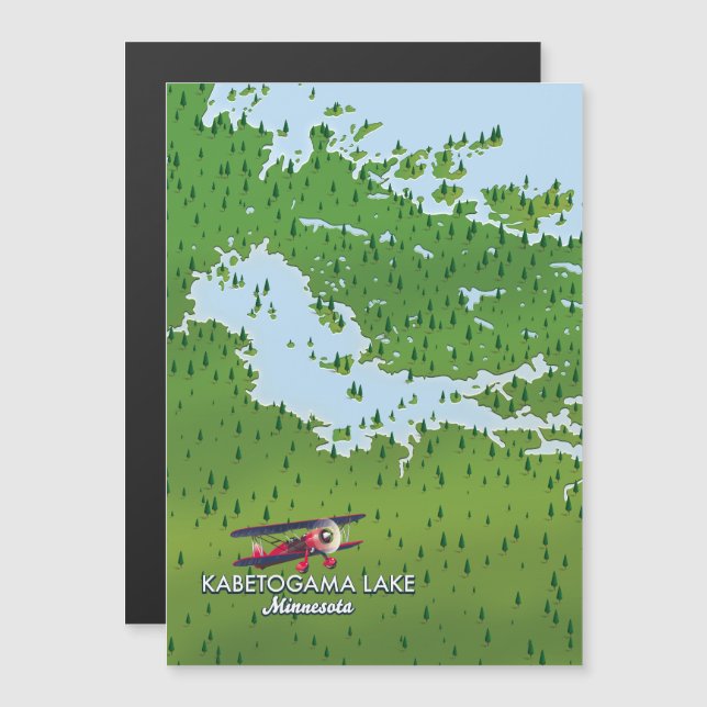 Carte Magnétique Kabetogama lake, Minnesota, USA Plan du voyage. (Devant / Derrière)