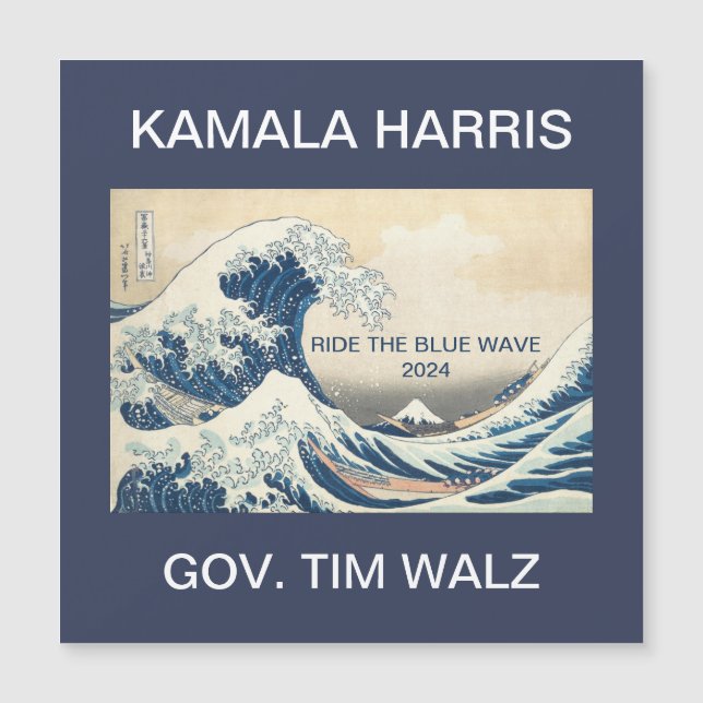 CARTE MAGNÉTIQUE KAMALA HARRIS MARCHE LA VAGUE BLEUE 2024 (Devant)