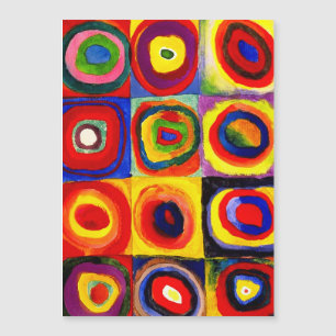Carte Magnétique Kandinsky Farbstudie Cercles Carré Quadrate Art