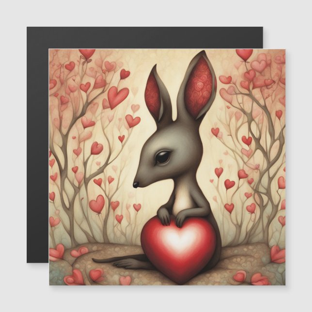 Carte Magnétique Kangaroo Love 1 (Devant / Derrière)