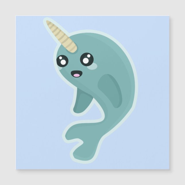 Carte Magnétique Kawaii Narwhal (Devant)