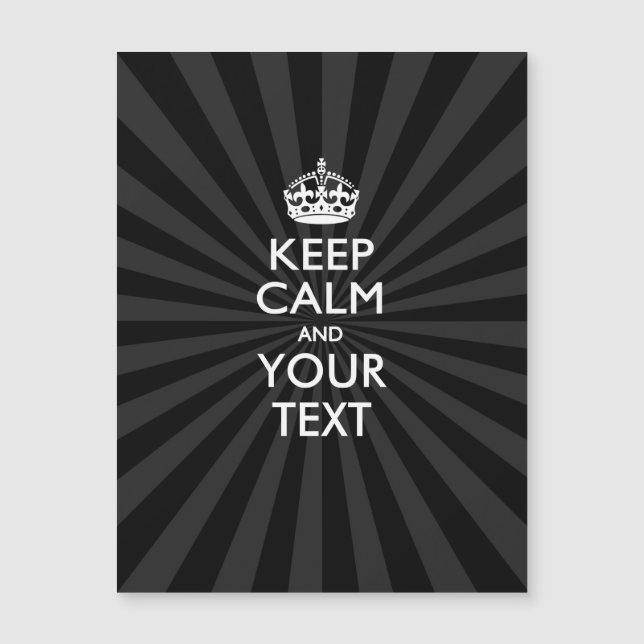 Carte Magnétique KEEP CALM personnalisé et votre texte en rafale (Devant)