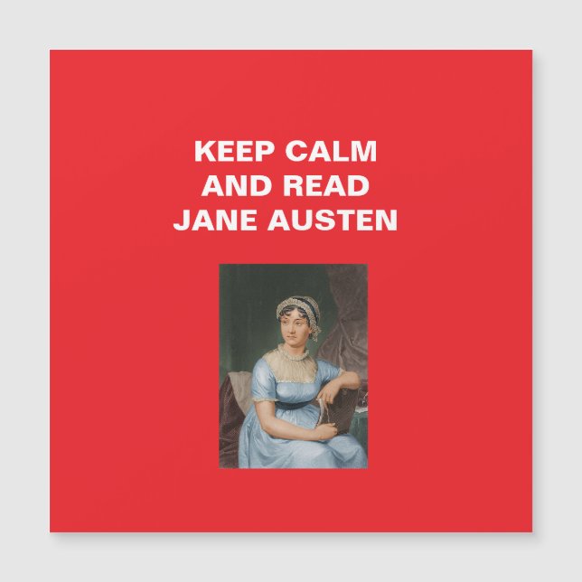 Carte Magnétique Keep Calm, Read Jane Austen (Devant)