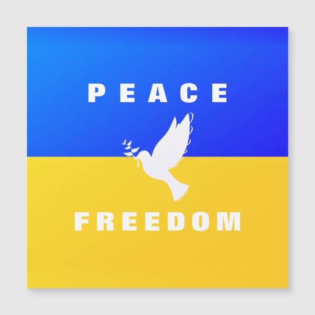 Carte Magnétique La colombe de la paix - Drapeau de l'Ukraine - Pai (Devant)