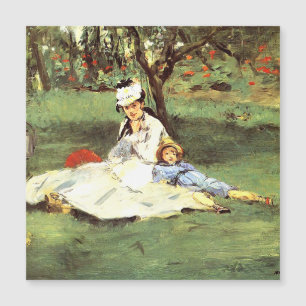 Carte Magnétique La famille Monet dans son jardin Edouard Manet