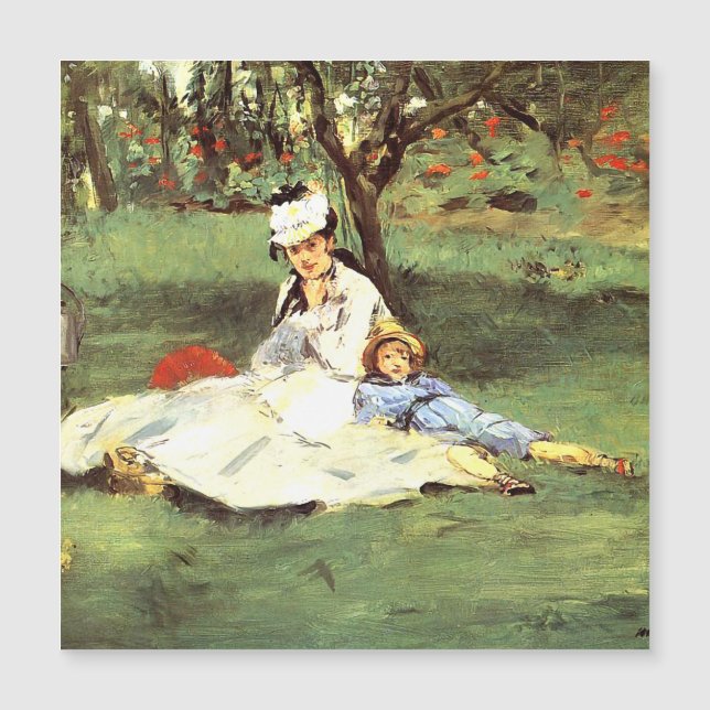Carte Magnétique La famille Monet dans son jardin Edouard Manet (Devant)