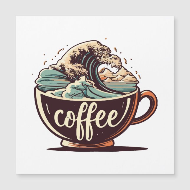 Carte Magnétique La Grande Vague De Café (Devant)