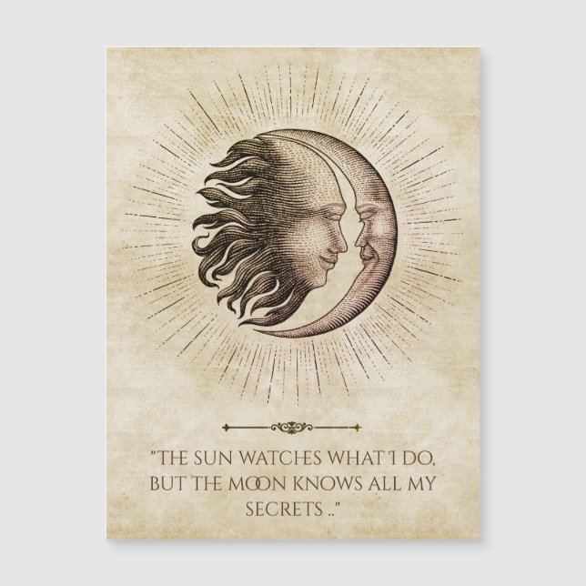Carte Magnétique La Lune Connaît Tous Mes Secrets (Devant)