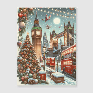 Carte Magnétique La splendeur festive de Londres - Voiture de Noël 