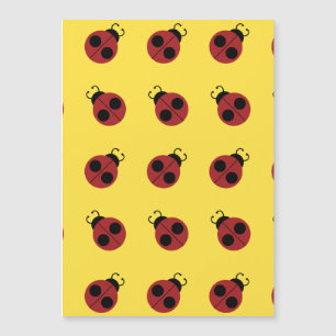 Carte Magnétique Ladybug 60s rétro cool rouge jaune