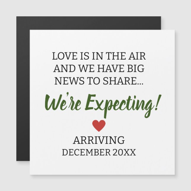 Carte Magnétique L'amour est dans l'air et nous avons de grandes no (Devant / Derrière)