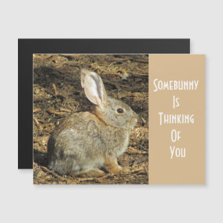 Carte Magnétique Lapin Brun Adorable Pun Pensant À Vous