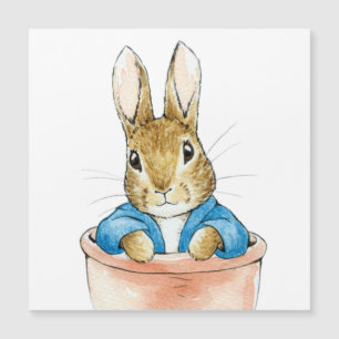 Carte Magnétique Lapin Classique dans un Pot de Fleurs
