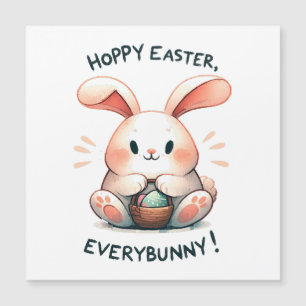Carte Magnétique Lapin de Pâques Joyeuses Pâques, à tout le monde !
