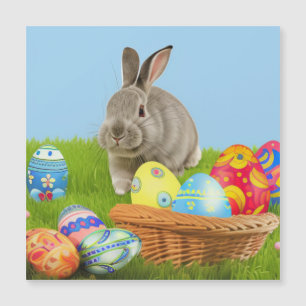 Carte Magnétique Lapin de Pâques mignon pour une humeur positive