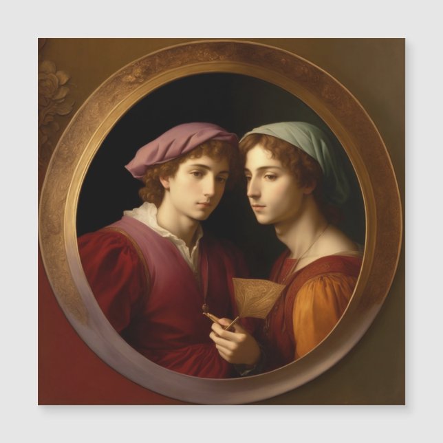 Carte Magnétique L'autoportrait de Raffaello avec un ami (Devant)