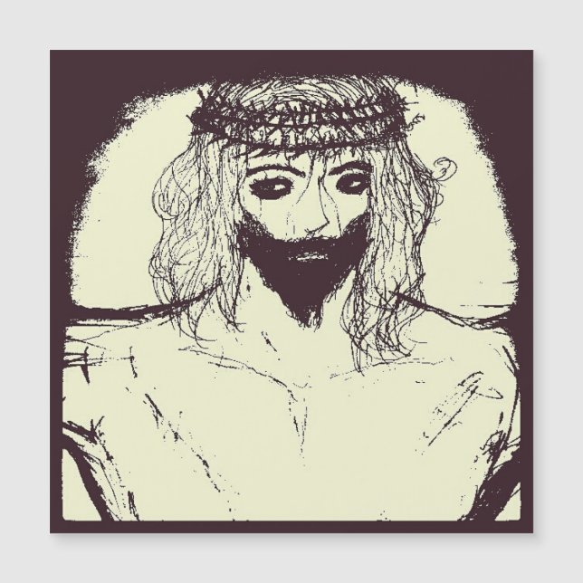 Carte Magnétique Le jésus sombre sauvera le monde et le monde alter (Devant)