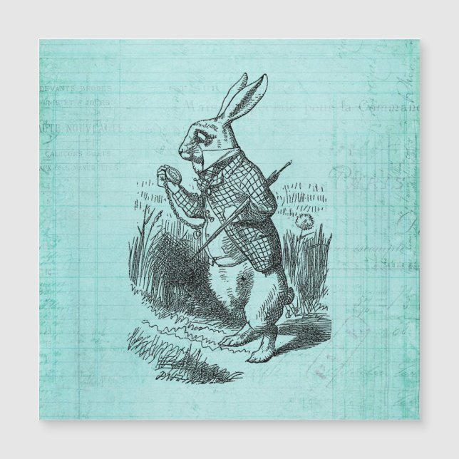 Carte Magnétique Le lapin blanc Alice au pays des merveilles (Devant)