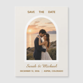Carte Magnétique Le Mariage de la Photo d'Arche Moderne Save the Da