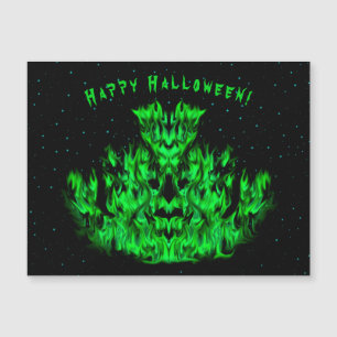 Carte Magnétique Le Monstre de la flamme verte dans le ciel étoilé