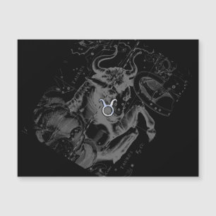 Carte Magnétique Le zodiaque de Taureau de style de chrome se
