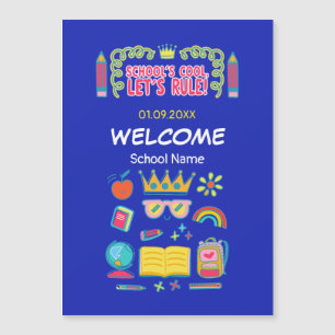 Carte Magnétique " L'école c'est cool, on va régner" citations de m