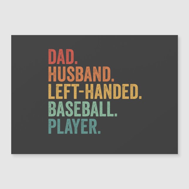 Carte Magnétique Légende de papa mari de baseball gaucher  (Devant)