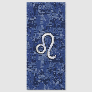 Carte Magnétique Leo Zodiac Sign on Navy Blue Digital Camouflage