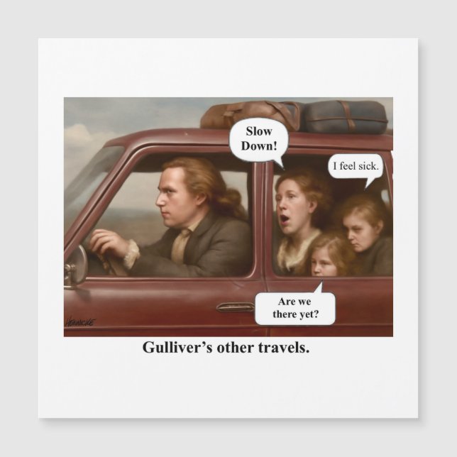 Carte Magnétique Les autres voyages de Gulliver. (Devant)