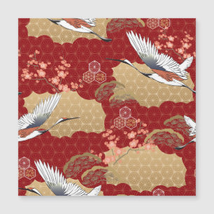 Carte Magnétique Les fleurs japonaises de kimono