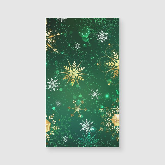 Carte Magnétique Les flocons dorés de Noël sur l'Arrière - plan ver (Devant)
