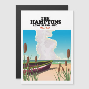 Carte Magnétique Les Hamptons Long Island NYC, affiche de voyage.