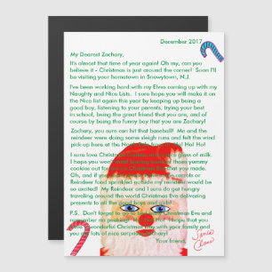 Carte Magnétique Les lettres de Père Noël ont personnalisé la