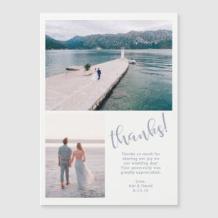 Carte Magnétique Les mers tranquilles   Deux Mariage photo Merci