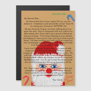 Carte Magnétique Lettres personnalisées de Père Noël