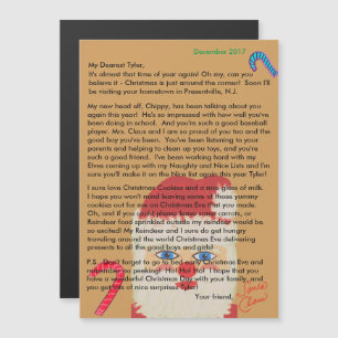 Carte Magnétique Lettres personnalisées de Père Noël Magnetic