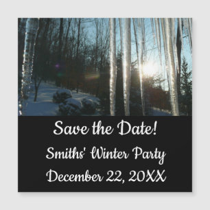 Carte Magnétique Lever du soleil à travers Icicles hiver Photograph