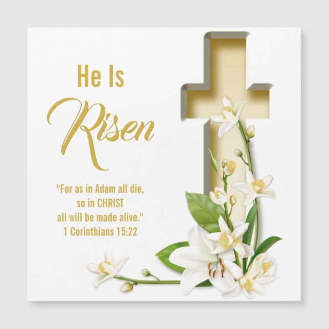 Carte Magnétique Lily Cross Scripture personnalisée Verset (Devant)