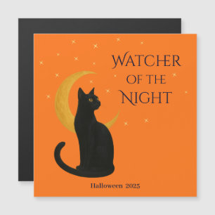 Carte Magnétique L'observateur de la nuit - Aimant noir de chat Hal