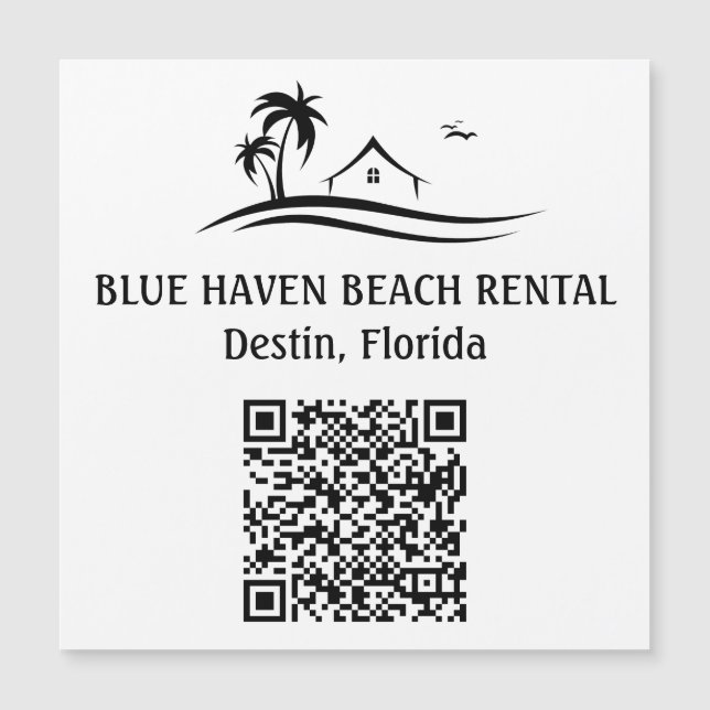 Carte Magnétique Location de plage Home STR QR Code Vacances (Devant)