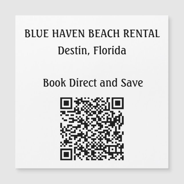 Carte Magnétique Location Home STR QR Code Vacances (Devant)